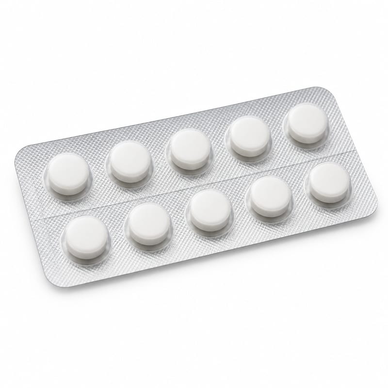 Unbranded blister pack of antihistamine tablets